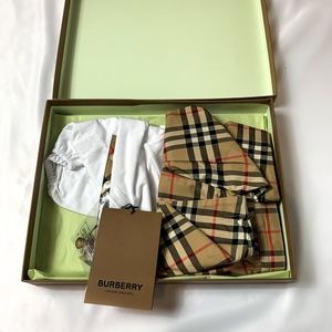 NEW $160 Burberry Baby Girl 2 Piece Outfit Check , Size 6 -9 month